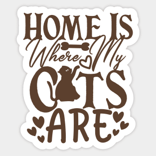 Home is where my cats are Sticker